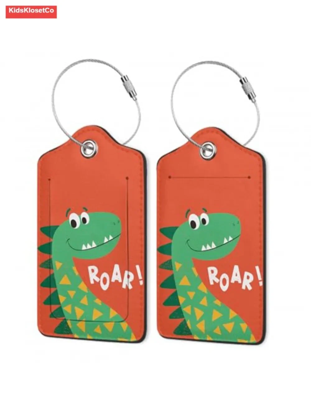 2 Pack Leather Suitcase Tags with Privacy Cover and Steel Loop for Travel